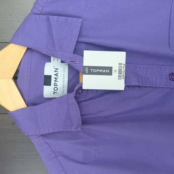 Topman Purple Casual Button Down Shirt - Size M NWT - Picture 4 of 7